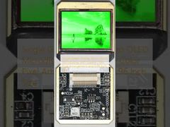 Single Green Display Micro OLED Microdisplay with Square Color Pixel Arrangement and 0.96 Inch Size